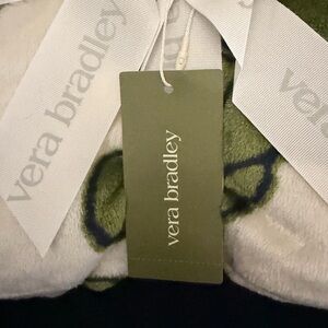 Vera Bradley Green and Cream Floral Blanket